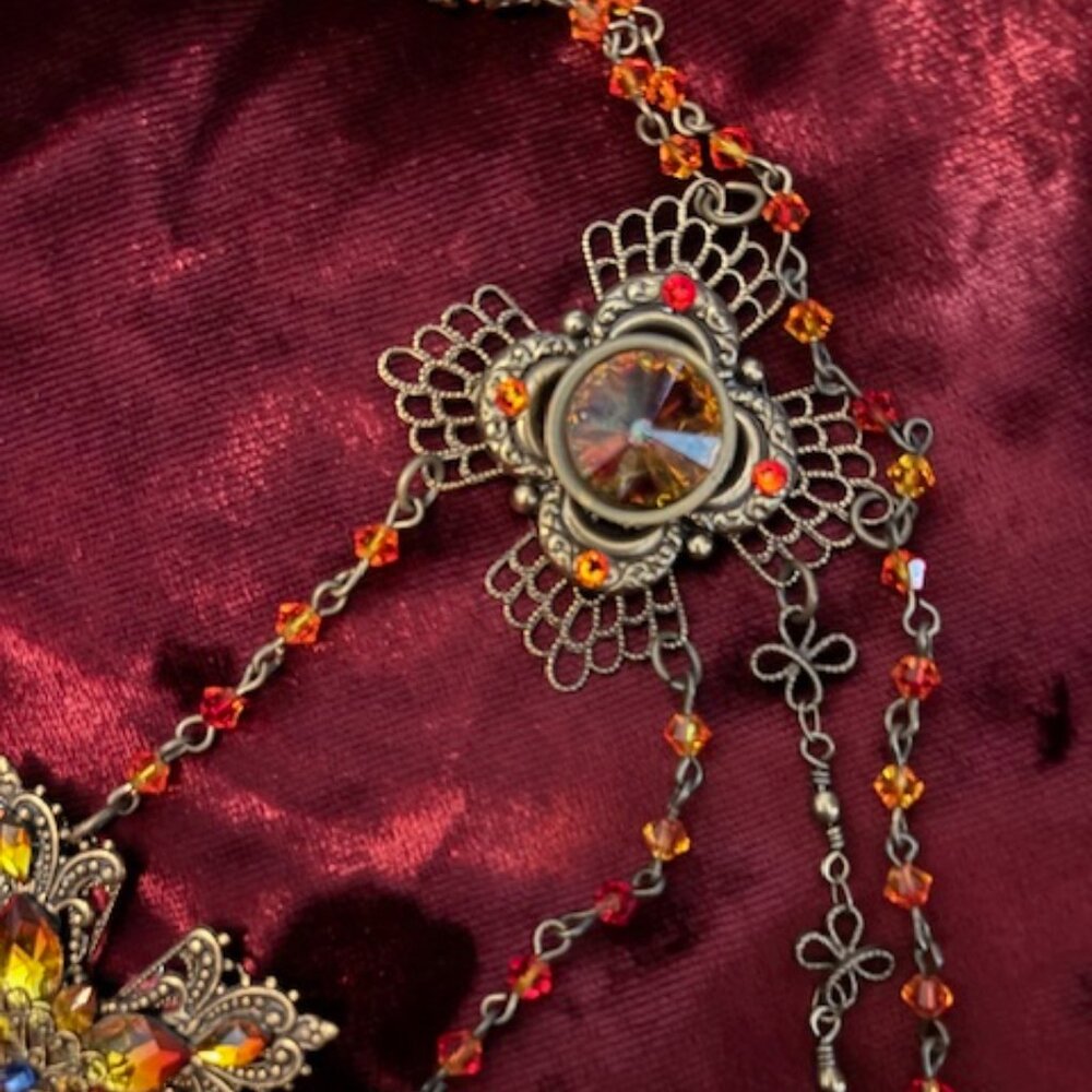 Edwardian/Victorian handmade crystal necklace - Picture 5 of 7